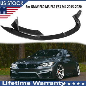 Carbon Fiber MP Style Front Bumper Lip Splitter For 15-20 BMW F80 F82 F83 M3 M4 - Picture 1 of 7