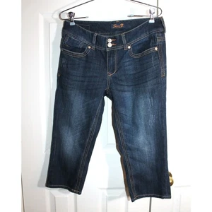 Seven 7 Women's Dark Wash Crop Capri Stretch Denim Jeans sz 6 - Picture 1 of 3