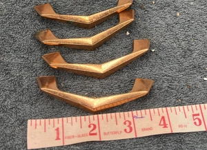 Vintage Chevron Schubladengriffe Kupfer Küche 60er Jahre mcm Menge 4 - Bild 1 von 18
