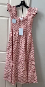 Vestido Hill House The Ellie Nap Rosa Espaciado Floral Algodón Césped Talla L - Imagen 1 de 11