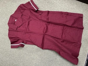 NURSES DRESS UNIFORM NEW BURGUNDY RED S/S UK 26 COSPLAY SEE PICS DESCRIPTION - Picture 1 of 4