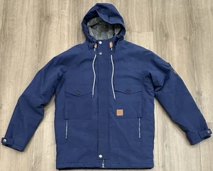 Rip Curl Coat Men’s Sz M Blue Ski Winter Hoodie Fleece Lined Control Anti Series - Picture 1 of 8