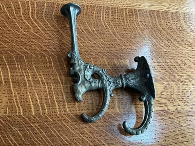 Антикварная бронзовая литая шляпа и пальто стойка/крючок  - Изображение 1 из 3