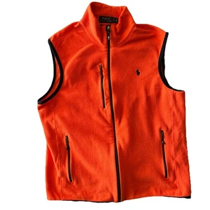 Polo Ralph Lauren Hombre Talla L Naranja Rendimiento Polar Cremallera Chaleco Castaño Rojizo Clemson - Imagen 1 de 23