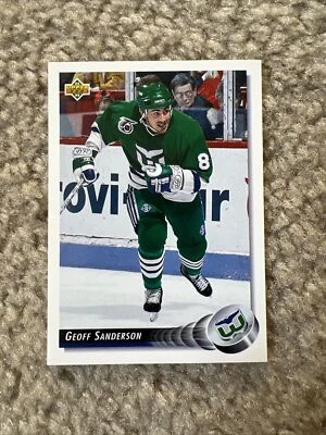 #293 Geoff Sanderson - Hartford Whalers - 1992-93 Upper Deck Hockey - Image 1 of 2