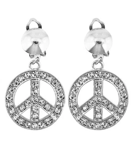Hippie Strass Ohrringe - Peace and Love Ohrringe - Bild 1 von 6