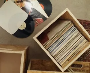 3pack 12" Vinyl LP Record Storage Cubes Box Crate Shelf Stackable flat pack - Picture 1 of 8