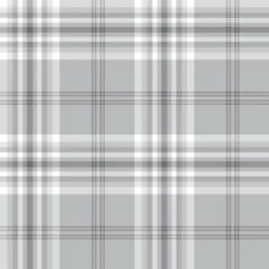 Papel pintado gris claro Catherine Lansfield diseñadora Kelso a cuadros tartán 165521 - Imagen 1 de 4
