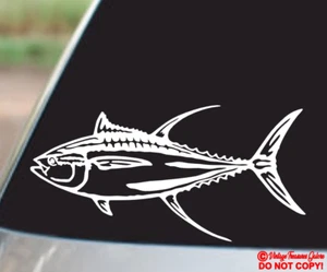 YELLOWFIN TUNA FISH Vinyl Decal Sticker Car Boat Window Bumper Deep Sea Fishing - Picture 1 of 6