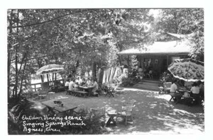 RPPC Outdoor Dining, Swinging Spring Ranch, Agnes, Ore., 1950s - Picture 1 of 1
