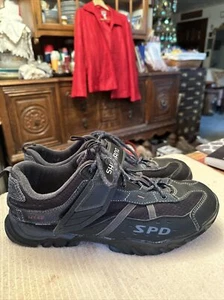 Shimano Men’s Bike Pedaling MT 42 NV Black Gray Leather Shoes Size 11.8 US 47 EU - Picture 1 of 23