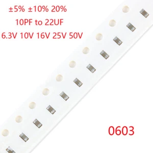 0603 10PF 22PF-22UF SMD Capacitor SMT Ceramic Surface Mount Chip Capacitors MLCC - Picture 1 of 2