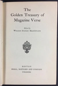 1918 - The Golden Treasury of Magazine Verse - Boston - American Poetry Poets - Imagen 1 de 3