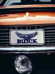 VINTAGE Miniature Buick License Plate Bicycle 6 in x 3 in Eagle Car Show Collect - Picture 1 of 7