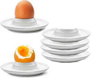 Egg Cups,6 Pcs Egg Holders Soft Hard Boiled Egg Cup Classic Style White Plastic - Picture 1 of 12