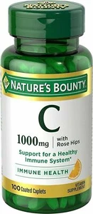 Nature's Bounty Vitamin C 1000mg Rose Hips Immune Health Support 100 ct 12 Pack - Picture 1 of 4