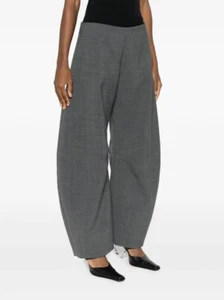 A.W.A.K.E. MODE Pantalone tecnico a vita alta gamba curva grigio taglia FR 36 - Foto 1 di 9