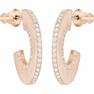 SWAROVSKI HOOP FEVER ROUND PIERCED EARRINGS, SMALL, ROSE GOLD PLATING 5352007 - Picture 1 of 1