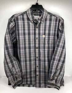 Carhartt Men's Long Sleeve Shirt Sz Med Shadow Gray Relaxed Fit EUC - Picture 1 of 6