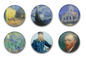 INSIGNIAS BOTÓN 1" 25MM X6 ARTISTAS VAN GOUGH - Imagen 1 de 1