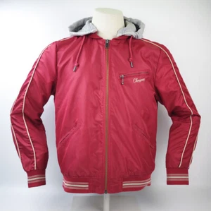 Chaqueta bomber/universitaria Chevignon roja talla M sudadera desmontable capucha - Imagen 1 de 11
