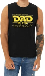 Funny Fathers Day T shirt Cut Off Shirts Sleeveless Muscle Tee Men Graphic Tees - Picture 1 of 3