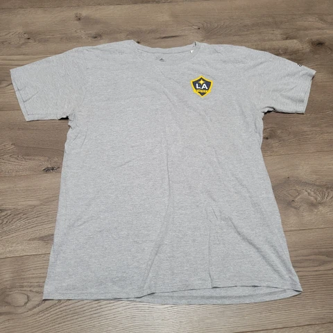 Los Angeles LA Galaxy MLS T Shirt L Gray Adidas Short Sleeve Crew T Shirt Cover