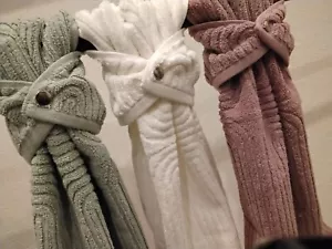 Lussuoso asciugamano da appendere spesso fantasia rosa, verde, bagno a mano o cucina - Foto 1 di 12