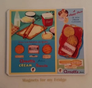 ARNOTTS CREAM BISCUITS VINTAGE 1960's ADVERTISEMENT FRIDGE MAGNET - M199 LA - Imagen 1 de 1