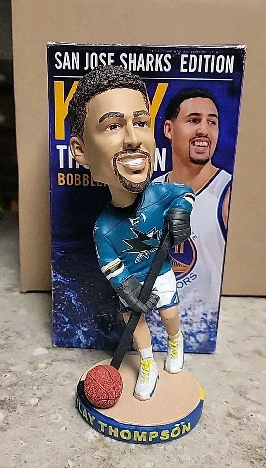 2016 Klay Thompson San Jose Sharks Hockey Golden State Warriors Bobblehead SGA Foto 1 de 4