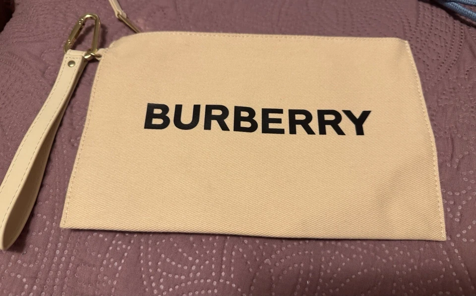 Bolso de Maquillaje Muñeca Bolsa de Lona Cosmética BURBERRY Beige Bronceado con Cremallera Foto 1 de 1