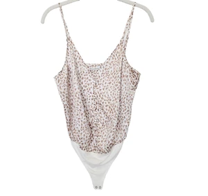 Body canotta Abercrombie & Fitch donna piccolo marrone stampa ghepardo scollo a scoop - Foto 1 di 12
