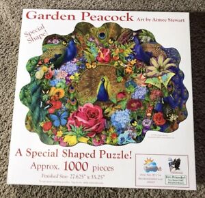 Sunsout Special Shape Puzzle Garden Peacock Approx 1000 Pc Art By Aimee Stewart