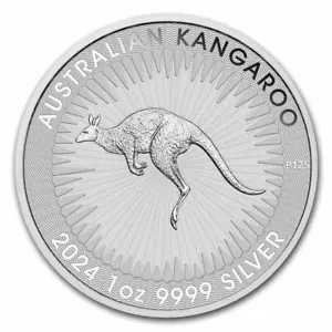 2024 1 oz Australian .9999 Fine Silver Kangaroo $1 Coin BU IN CAPSULE - Picture 1 of 2