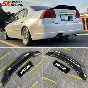 Carbon Fiber/Glossy Black Rear Spoiler Wing For 2001-2005 Honda Civic Sedan - Picture 1 of 30