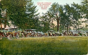 ANTIKE AUTOVERSAMMLUNG IN DER NÄHE VON TACOMA, WASHINGTON, ALTE POSTKARTE (A184) - Bild 1 von 2