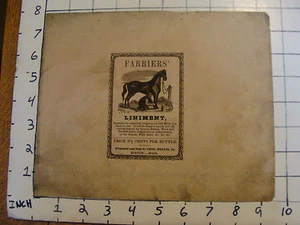 Original unused wrapper mid 1800's FARRIERS' LINIMENT thos. hollis jr. BOSTON. - Picture 1 of 3