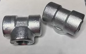 2 Pack) Anvil 1" Threaded Forged Carbon Steel TEE, Class #3000 (3M) SA/A105 B16 - Picture 1 of 4