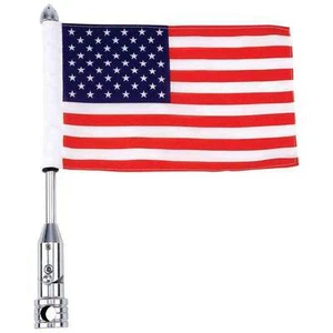 Motorcycle USA Flagpole Mount and American Flag New Diamond Plate™ ATV Boat - Picture 1 of 3