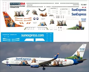 Boeing 737-800 Sun Express Piter Rabbit 1/144 PAS-DECALS 737800-26 - Picture 1 of 1