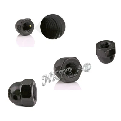 50 Stk Hutmutter M5 DIN 1587 Schwarz Verzinkt Muttern Für M5 Schrauben Bolzen - Bild 1 von 2