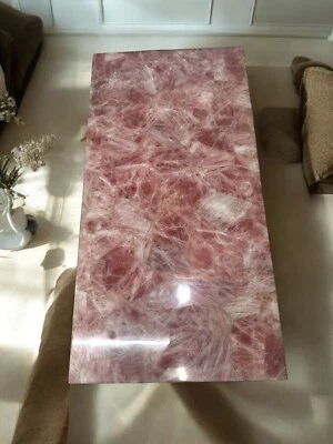 Rose Quartz Stone Sofa Center Dining Table Healing Crystal Luxury Furniture Deco - Image 1 of 4