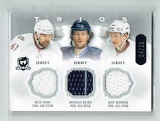 13-14 UD Upper Deck The Cup Trios  Rick Nash--D Keith--Jeff Skinner  /25 Jerseys