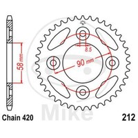 Ø 58 mm Lochkreis 90 mm JT Sprockets Kettenrad 31 Zähne Teilung 520 Innen