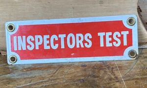 Antikes Porzellanschild "INSPEKTORENTEST" mit Ösen, einseitiges Fabrikschild - Bild 1 von 6