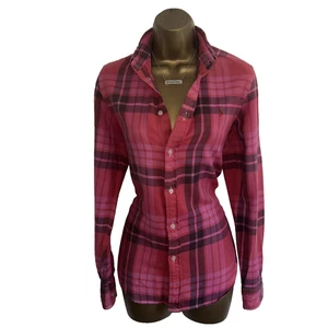Ralph Lauren Pink Tartan Checked Plaid Classic cotton Blouse Shirt Top Size 10 - Picture 1 of 8
