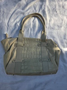 VALENTINA Italy Off White Leather Satchel Tote Shoulder Handbag VINTAGE - Picture 1 of 10