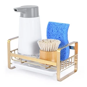 Kitchen Sink Sponge Holder 304 Stainless Steel Kitchen Soap Dispenser Organizer - Picture 1 of 7
