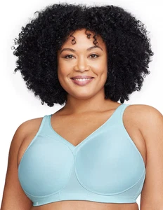 Glamorise Sports Bra 40G Blue Wire Free 40 G Plus Size Brand New - Picture 1 of 9