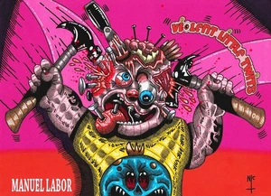 GARBAGE PAIL KID SKETCH CARD OVERSIZE A4 MANUEL LABOUR HAND DRAWN FAN ART - Picture 1 of 1